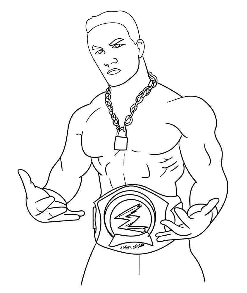 John Cena Coloring Page Coloring Page