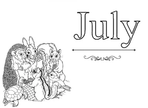 Animals of July Coloring Page
