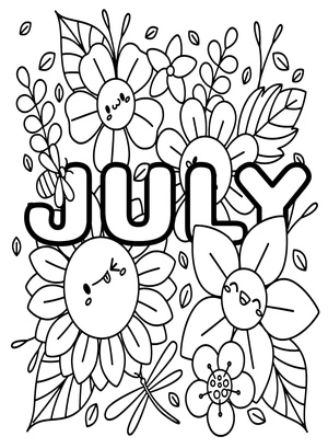 Charming July Coloring Page