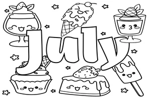 July Delights Coloring Page