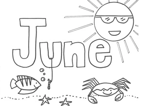 Beach in June Coloring Page