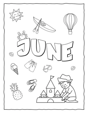 Month of June Coloring Page