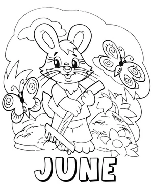 Printable coloring page for children for the month of June Coloring Page