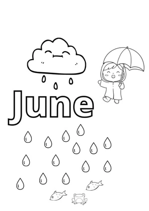Rainy June Coloring Page