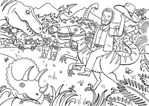 Cartoon Jurassic World Coloring Page