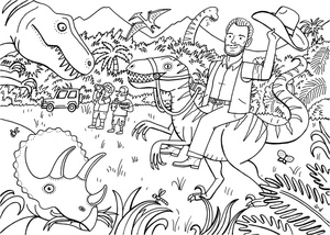 Cartoon Jurassic World Coloring Page Coloring Page