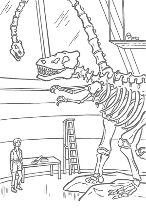 Dinosaur Park Museum Coloring Page