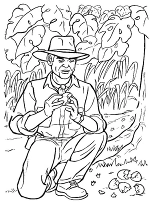 Dinosaur-themed Character from Jurassic Park Coloring Page