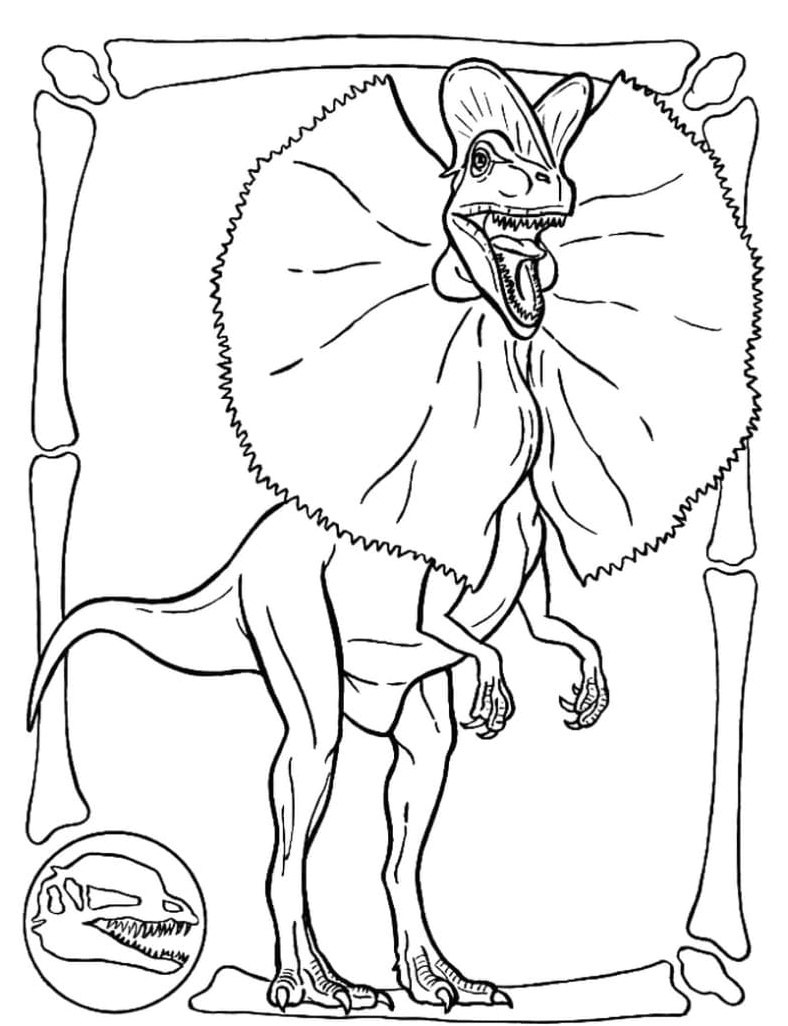 Dinosaur World Adventure for Kids Coloring Page