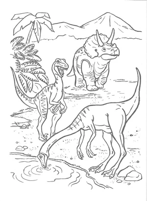 Dinosaurs of Jurassic Park Coloring Page