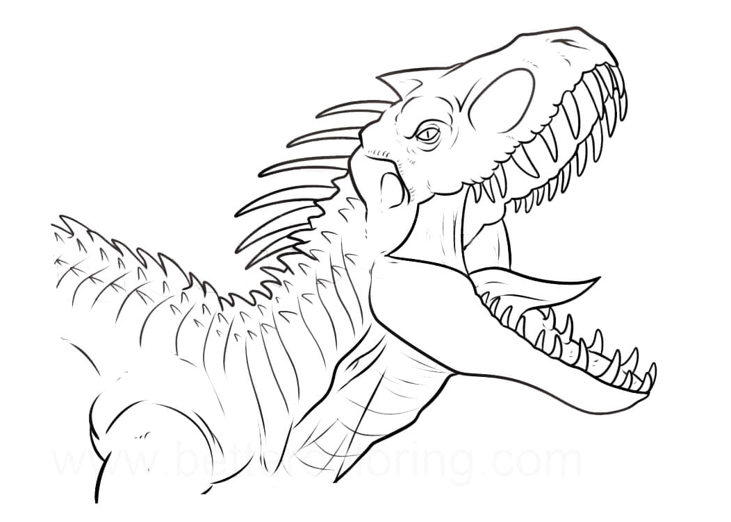 Indominus Rex in the Jurassic World movie Coloring Page