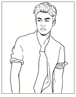 Coloring Page featuring a Popular Music Artist Coloring Page