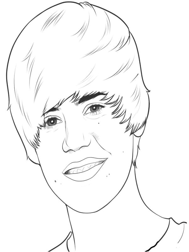 Coloring Page of Justin Bieber Coloring Page