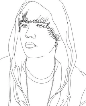 Face of JB Coloring Page