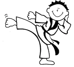 A Boy Practicing Karate Coloring Page