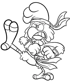 Karate Chicken Coloring Page Coloring Page
