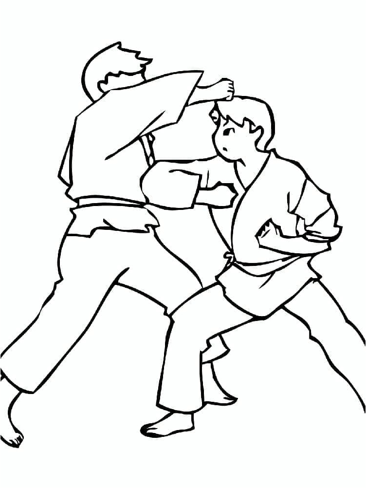 Martial Arts Match Coloring Page