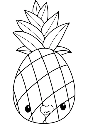 Cute Pineapple Coloring Page Coloring Page