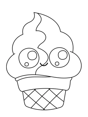 Printable Cute Ice Cream Coloring Page Coloring Page