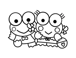 Two Large-Eyed Frogs Coloring Page