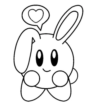 Bunny Kirby Coloring Page