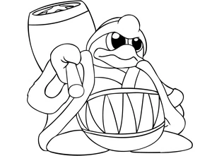 Coloring Page featuring Kirby Coloring Page