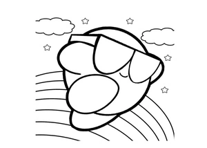 Kirby's Cool Runnin' Coloring Page