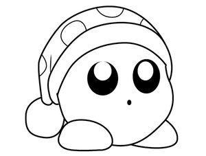 Tiny Kirby Coloring Page