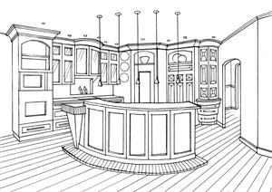 Pleasant Kitchen Coloring Page