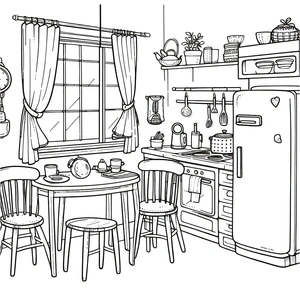 Printable Kitchen Coloring Page Coloring Page