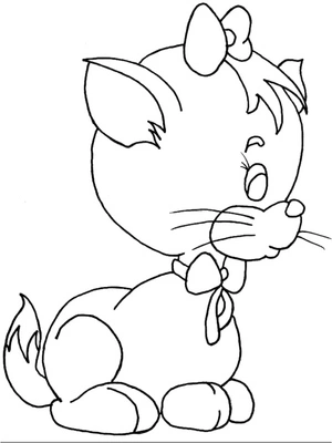 A Cute Kitten Coloring Page