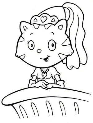 A Kawaii Kitten Coloring Page