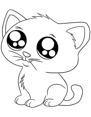 Adorable Kitty Coloring Page