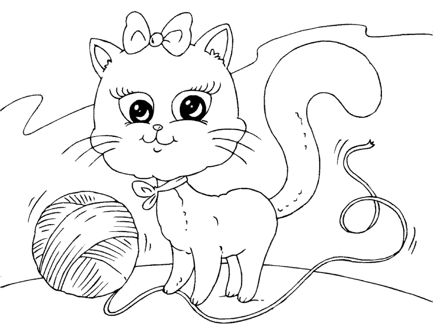 Kids' Free Kitten Coloring Page Coloring Page