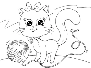 Kids' Free Kitten Coloring Page Coloring Page