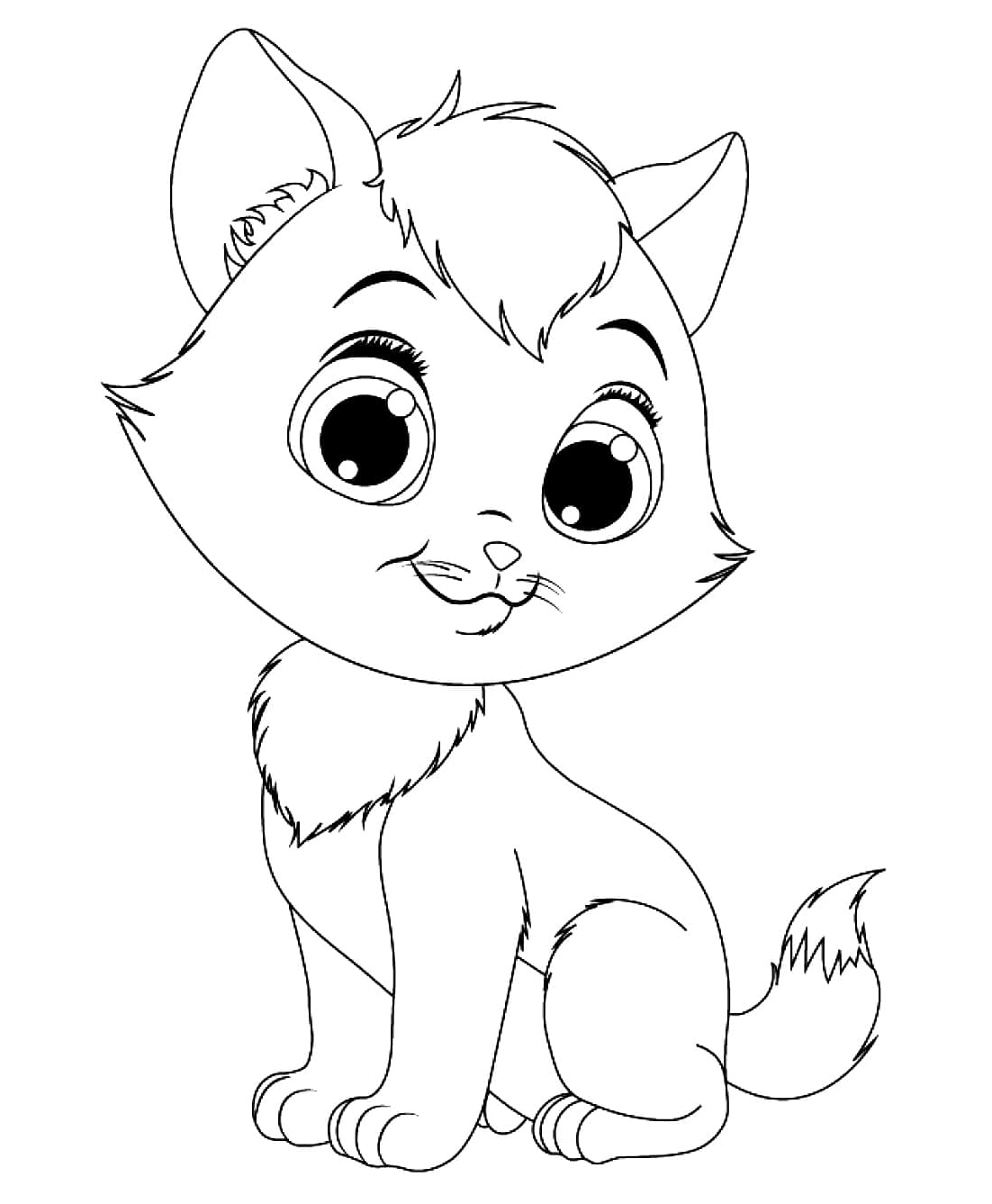 Printable Cartoon Kitten - Name for Coloring Page Coloring Page