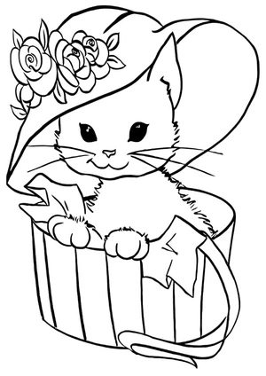 Printable Lovely Kitten Coloring Page Coloring Page