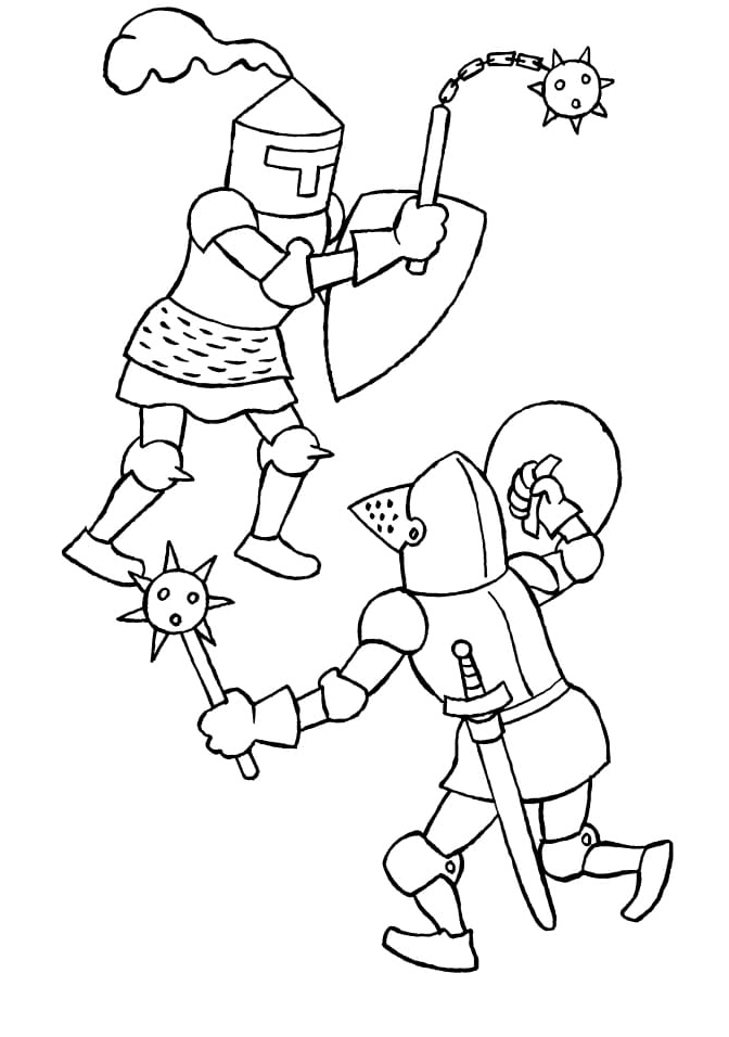 Battle of the Knights Coloring Page