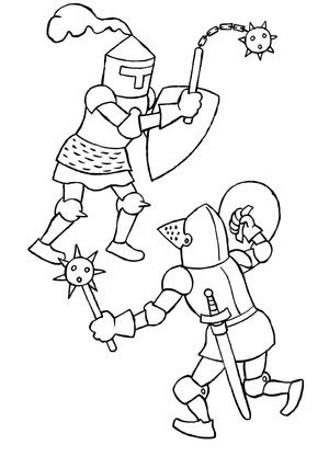 Battle of the Knights Coloring Page
