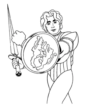 Gallant Knight Coloring Page