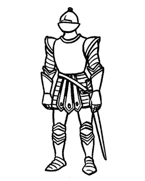Knight in a Standing Position Coloring Page