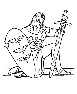 Medieval Knight Coloring Page