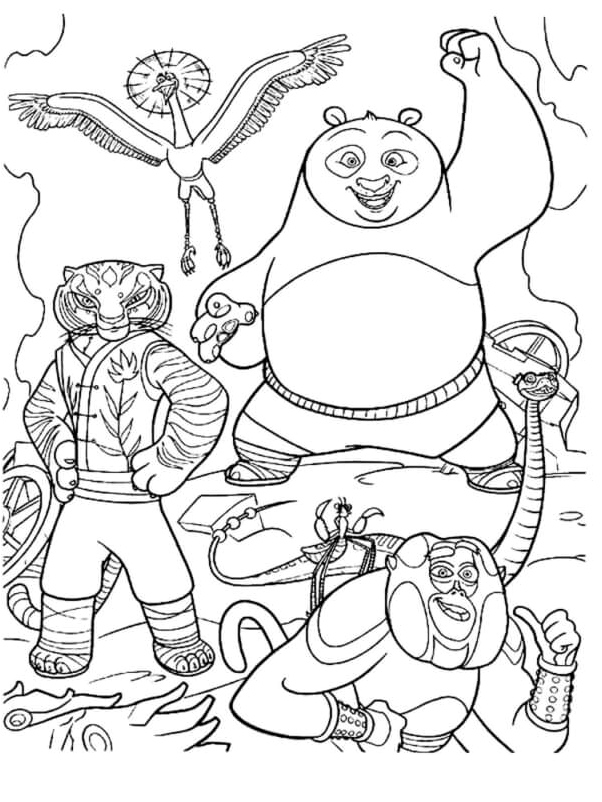 A Kindly Group Guided By Po Coloring Page