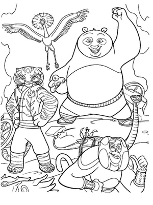 A Kindly Group Guided By Po Coloring Page