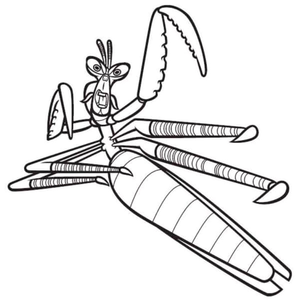One member of the Furious Five is Mantis. Coloring Page