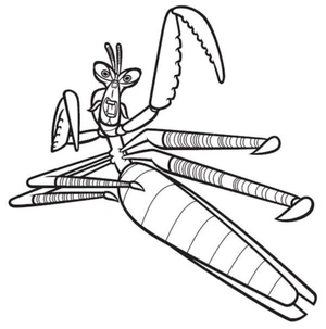 One member of the Furious Five is Mantis. Coloring Page