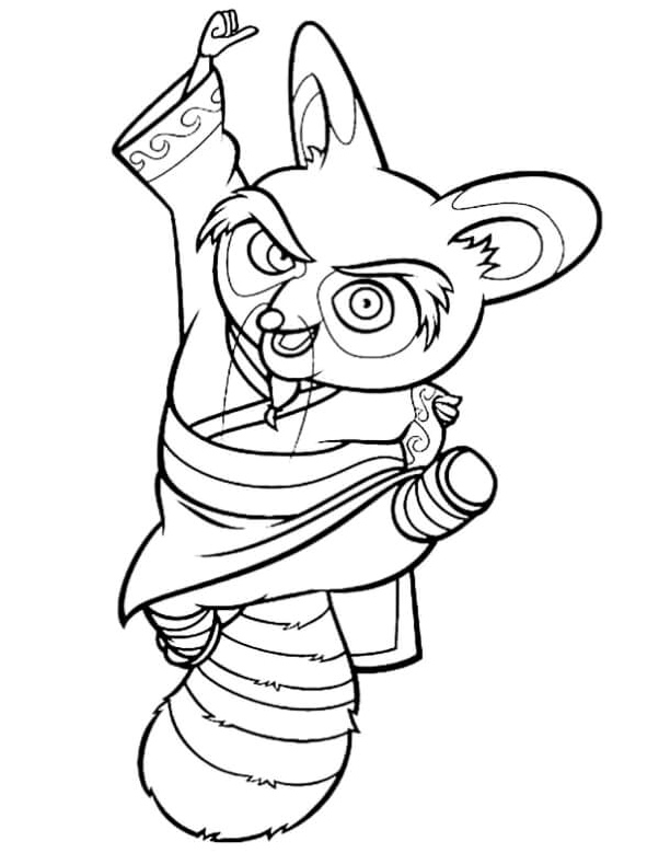 Shifu the Master Jumping Coloring Page