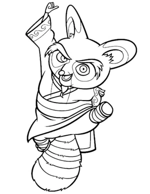 Shifu the Master Jumping Coloring Page
