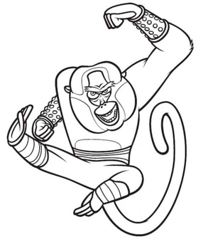 The Monkey Is a Skilled Acrobat Coloring Page