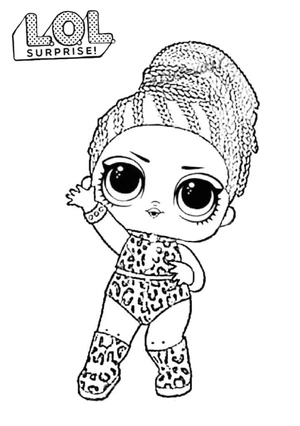 Doll from LOL Surprise with a fierce look Coloring Page